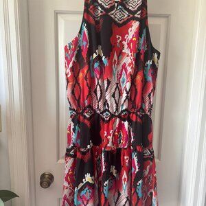 Boho look colorful, dressy sundress.